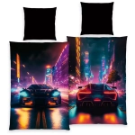 Young Collection Bettwäsche Neon Cars 135 x 200 cm