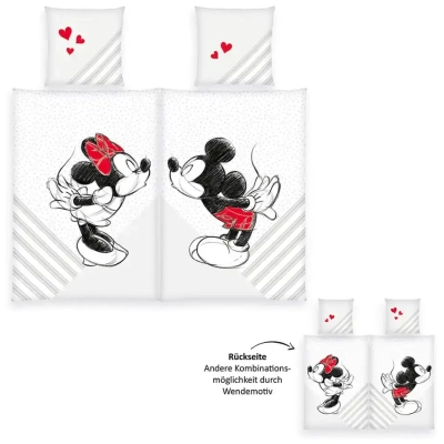 Disney Bettwäsche 2er-Pack Mickey & Minnie Mouse 135 x 200 cm