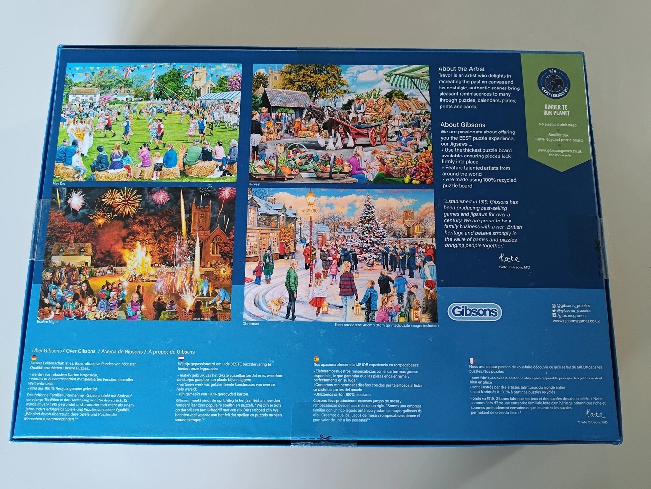 Village Celebrations -  Trevor Mitchell - 4x 500 Teile Puzzle (Leicht defekte Verpackung)