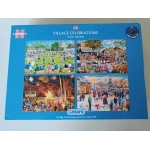 Village Celebrations -  Trevor Mitchell - 4x 500 Teile Puzzle (Leicht defekte Verpackung)