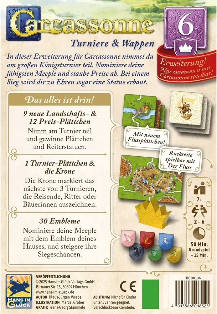 Carcassonne - Turniere & Wappen - Erweiterung