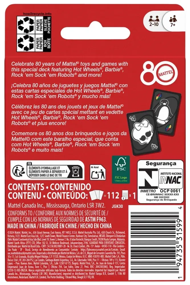UNO - Ruby Red (80th Aniversary) - DE