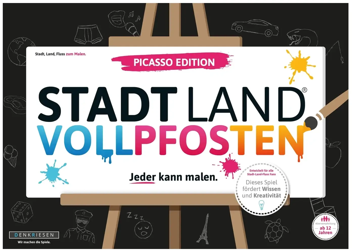 Stadt Land Vollpfosten - Picasso Edition - Spielblock A3