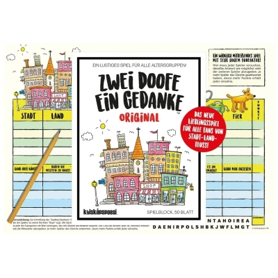 Spielblock – Zwei Doofe ein Gedanke Original