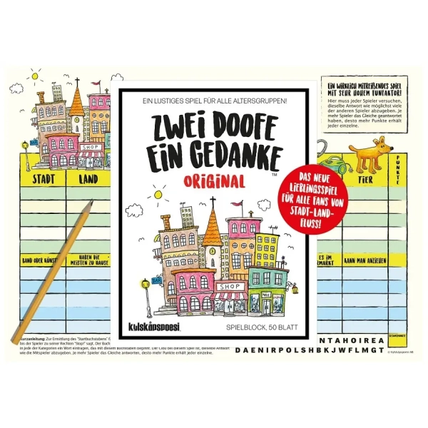 Spielblock – Zwei Doofe ein Gedanke Original Spielblock – Zwei Doofe ein Gedanke Original