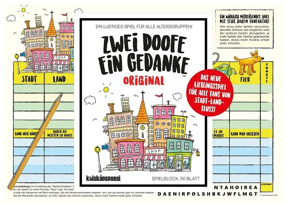 Spielblock – Zwei Doofe ein Gedanke Original