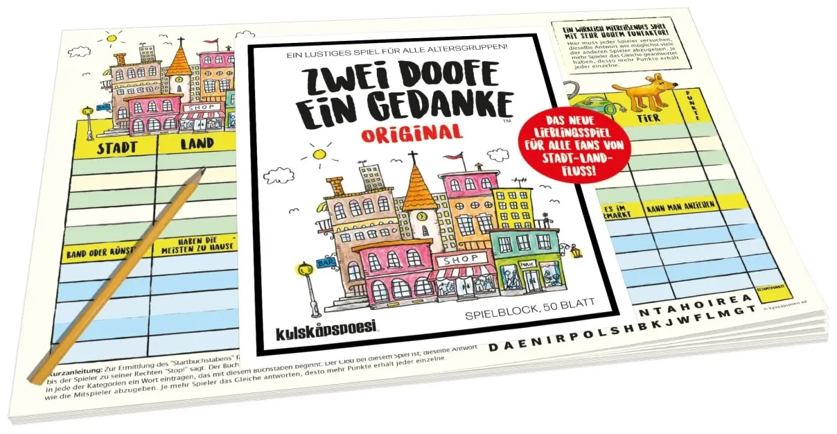 Spielblock – Zwei Doofe ein Gedanke Original