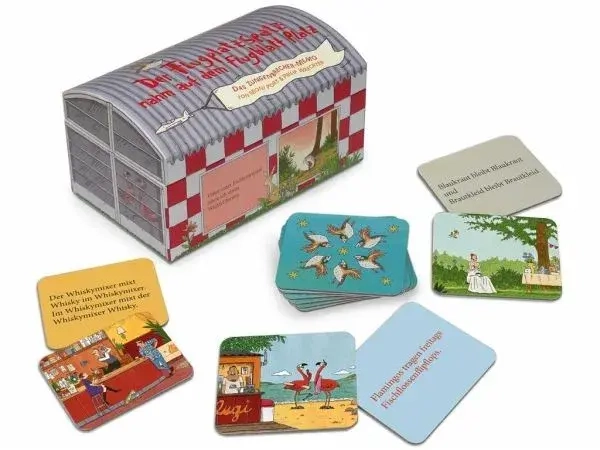 Der Flugplatzspatz nahm auf dem Flugblatt Platz - Das Zungenbrecher Memo