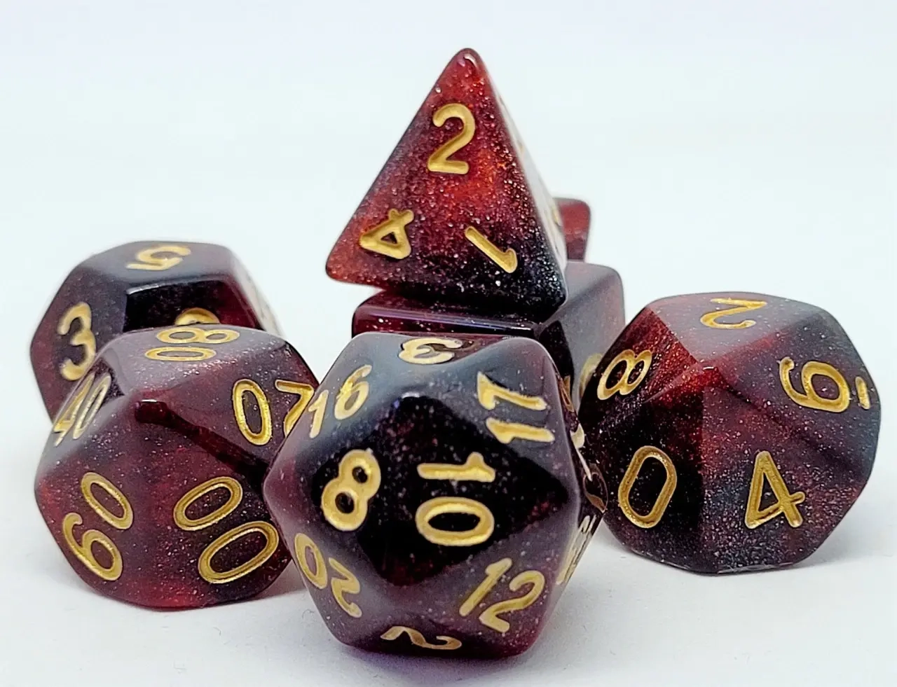 Würfelset Confetti: Red Galaxy (7)