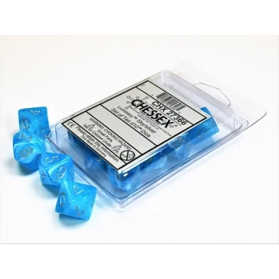 Luminary Sky/silver Set of Ten d10s