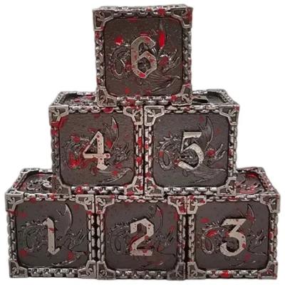Würfelset D6: Metall Dragon (6)