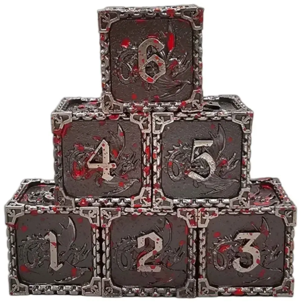 Würfelset D6: Metall Dragon (6)