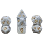 Würfelset Mehrfarbig: Granite White/Gold (7)