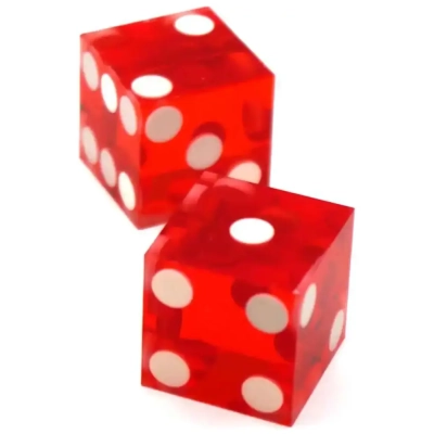 Würfelset D6 Transparent: Casinowürfel (Red)