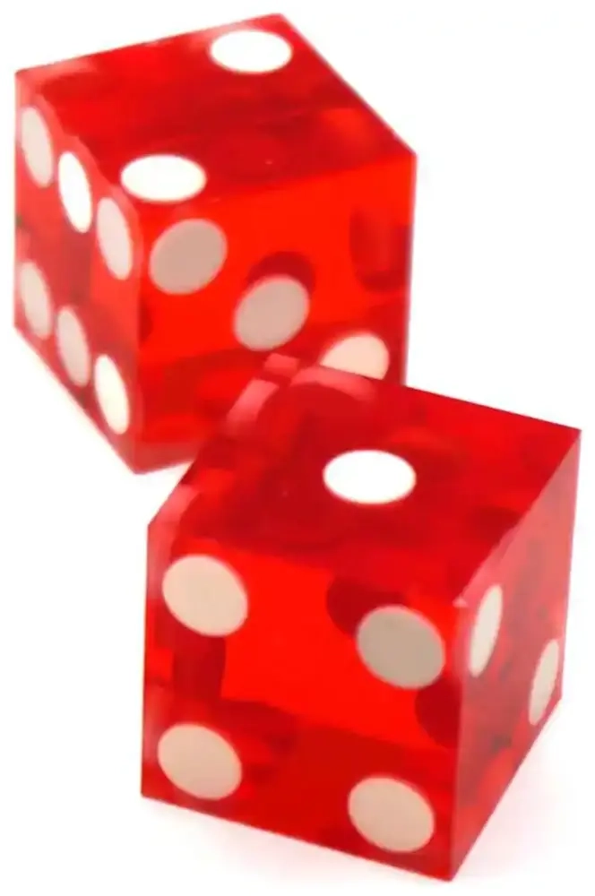 Würfelset D6 Transparent: Casinowürfel (Red)