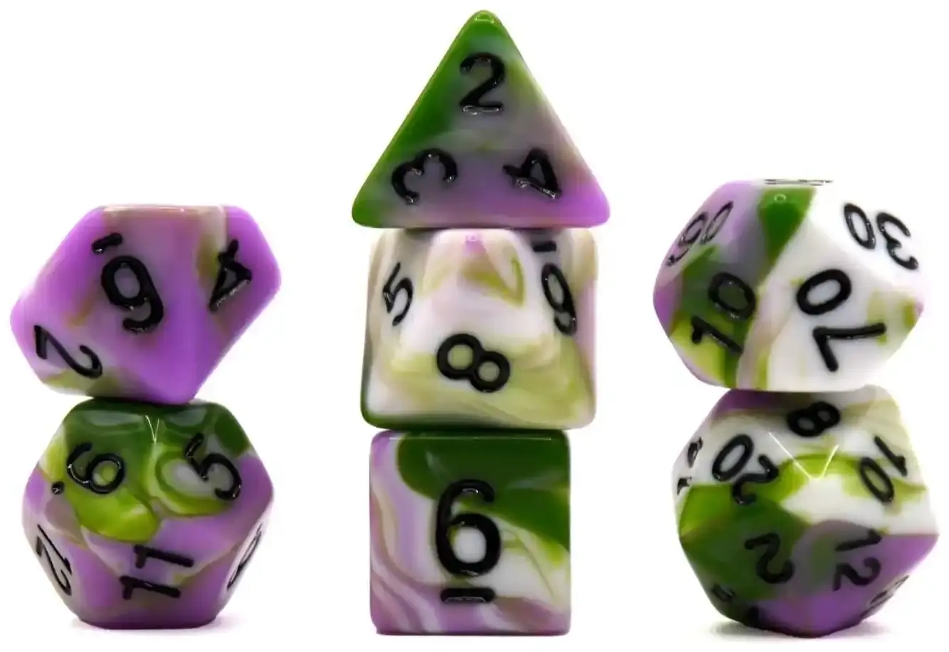 Würfelset Mehrfarbig: The Real Joker (Weiss/Grün/Pink) (7)