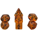 Würfelset Transparent: Black Honey (7)