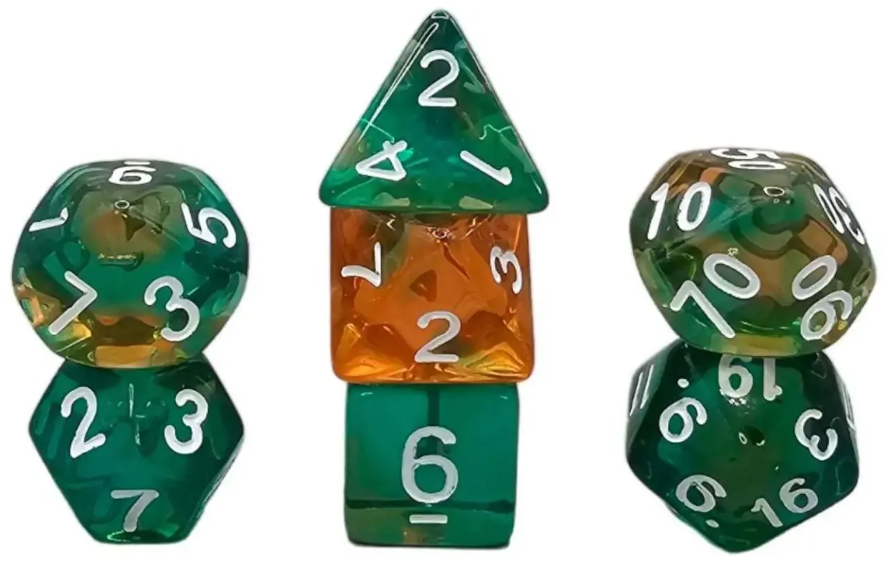 Würfelset Transparent: Mystic Moss (7)
