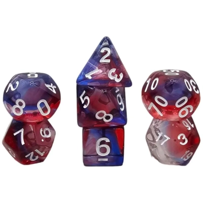 Würfelset Transparent: Nebula Burst (7)
