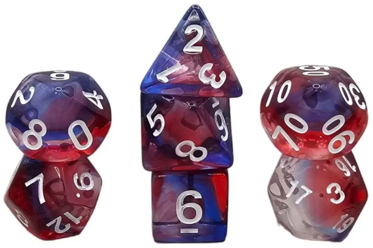 Würfelset Transparent: Nebula Burst (7)