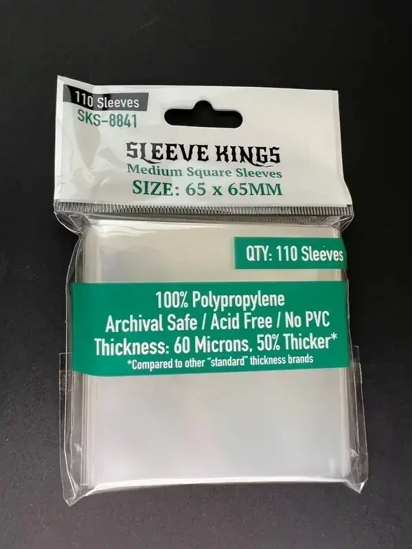 65 x 65mm Medium Square Sleeves 60 Microns (110 Stück)