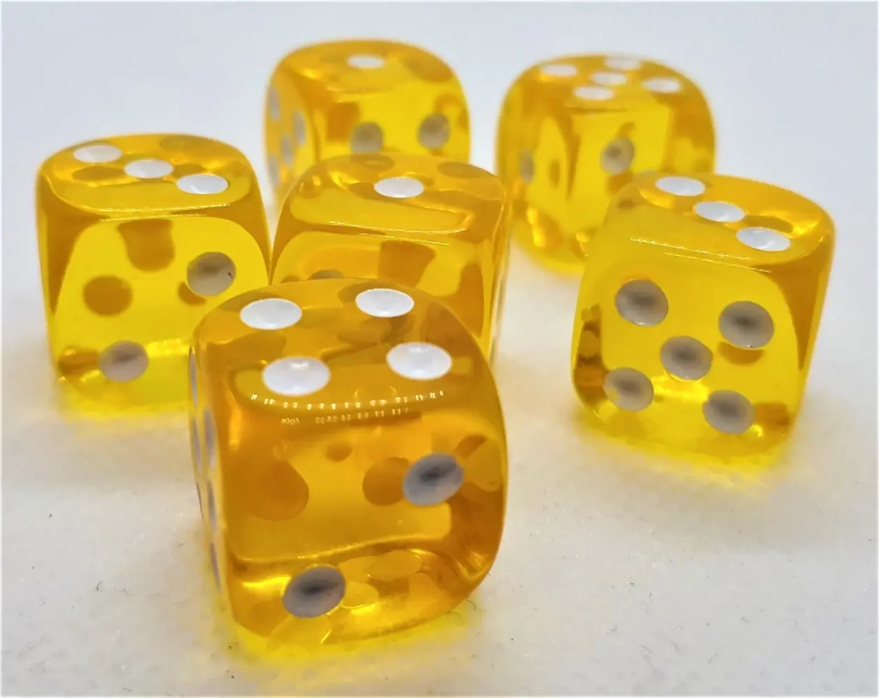 16mm Würfel D6 Transparent: Yellow (12)