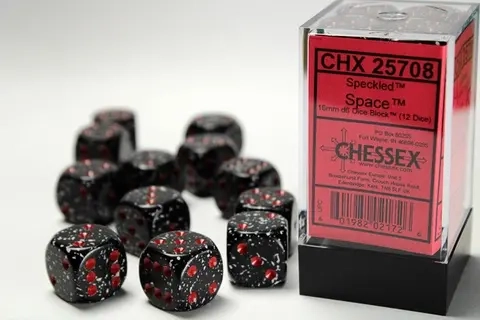 Dice Sets Space Speckled 16mm d6 (12)