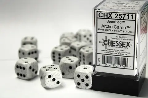 Dice Sets Arctic Camo Speckled 16mm d6 (12)
