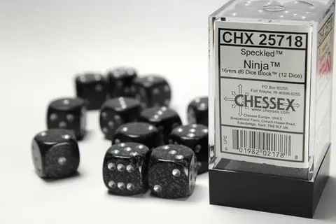 Dice Sets Ninja Speckled 16mm d6 (12)