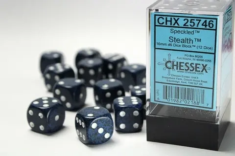 Dice Sets Stealth Speckled 16mm d6 (12)