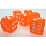 Würfelset D6 Transparent: Orange (12)