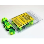 Gemini Polyhedral Ten d10 Sets - Green-Yellow w/silver