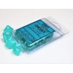 Chessex Ten D10 Sets - Frosted Teal w/white