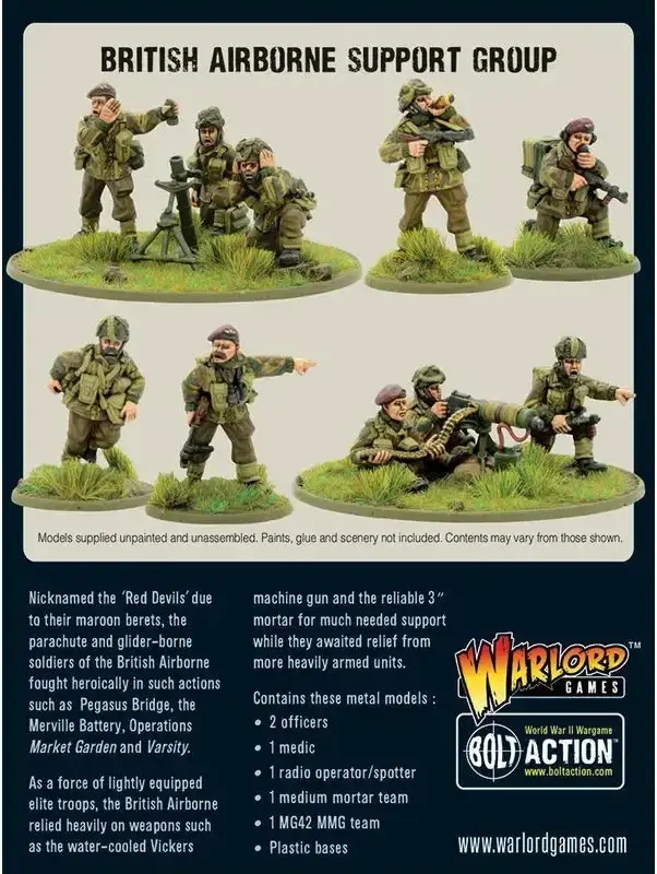 Bolt Action 2 British Airborne Support Group (HQ, Mortar & MMG) - EN