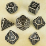 ENHANCE Tabletop RPGs 7pc DnD Metal Dice Set with Case and Dice Bag
