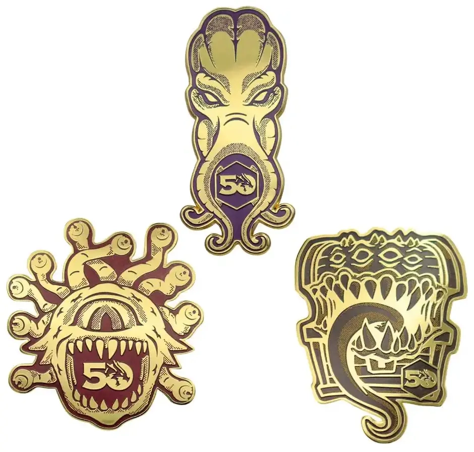 Dungeons & Dragons 50th Anniversary Set of 3 Pin Badges