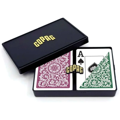 COPAG Elite - Jumbo Face - 2 index - Green/Burgundy Double-Deck