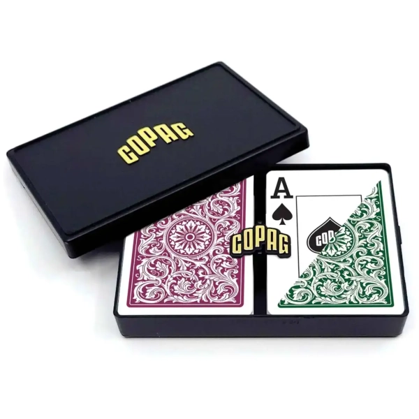 COPAG Elite - Jumbo Face - 2 index - Green/Burgundy Double-Deck