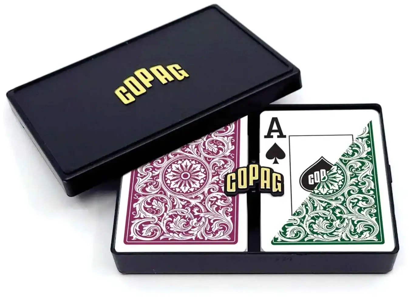 COPAG Elite - Jumbo Face - 2 index - Green/Burgundy Double-Deck
