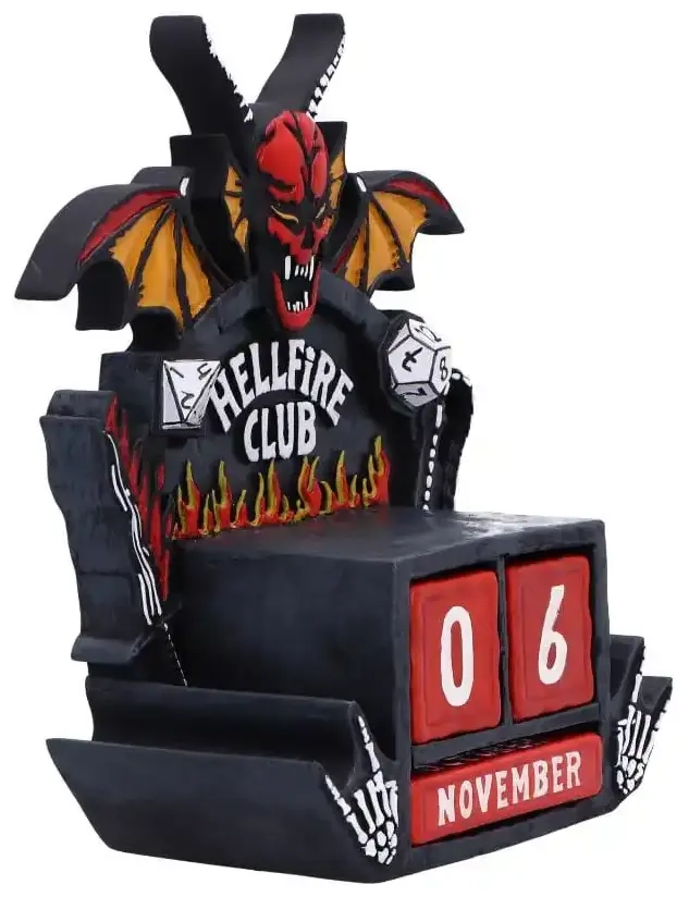 Stranger Things Ewiger Kalender Hellfire Club 15 cm