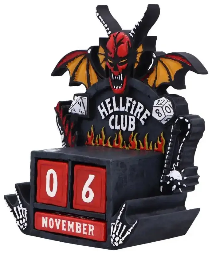 Stranger Things Ewiger Kalender Hellfire Club 15 cm