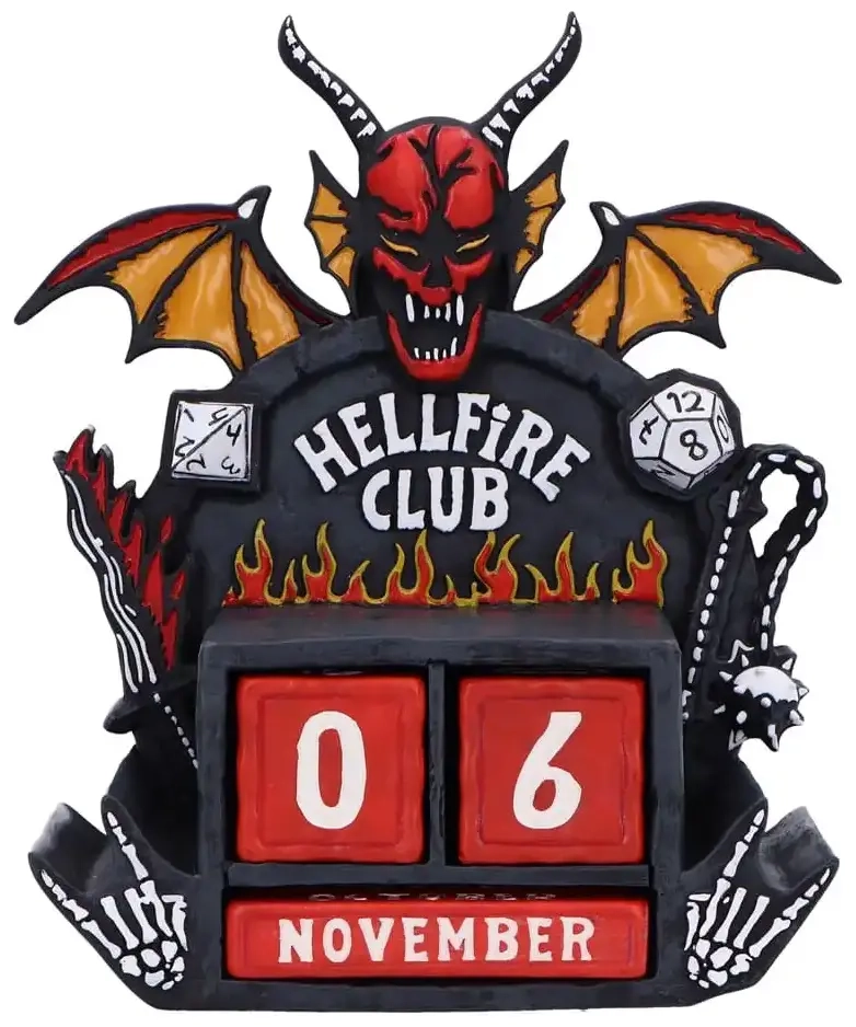 Stranger Things Ewiger Kalender Hellfire Club 15 cm
