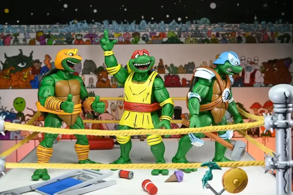TMNT (Archie Comics) - 7” Scale Action Figure - Stump Wrestling Turtles 4 Pack