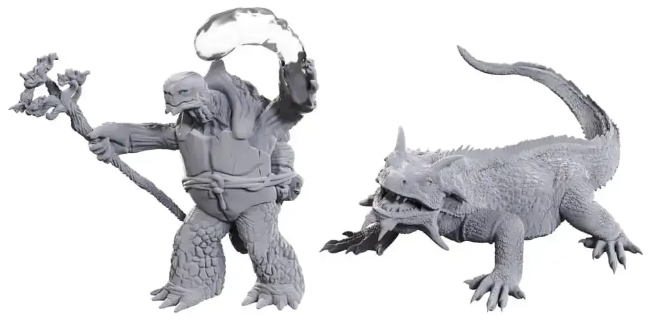 D&D Nolzur's Marvelous Miniatures: Tortle Druid & Wild Shape Giant Lizard