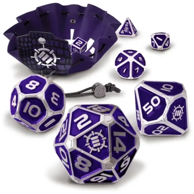 ENHANCE Tabletop RPGs 7pc Metal RPG Dice (Collector's Edition Purple)