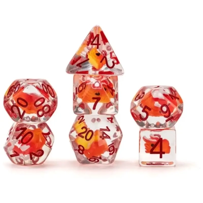 Dragon Storm Inclusion Resin Dice Set Red Dragon