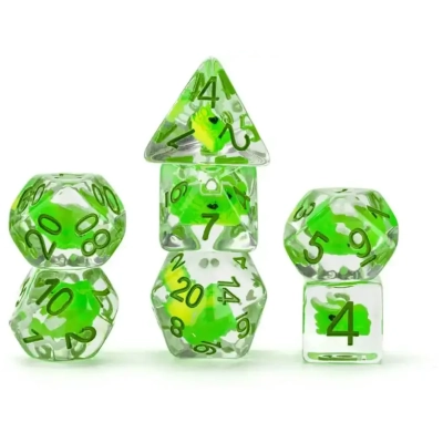 Dragon Storm Inclusion Resin Dice Set Green Dragon