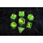 Dragon Storm Inclusion Resin Dice Set Green Dragon