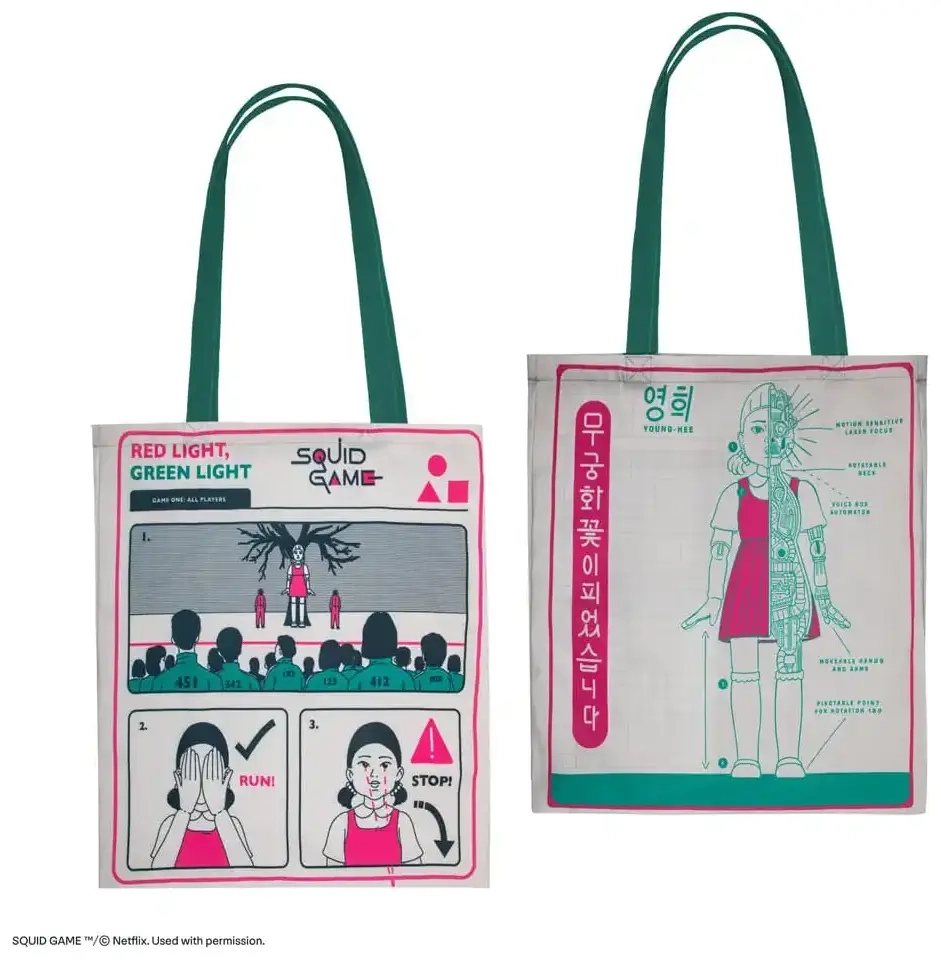 Tote Bag Young-hee Blue Print - Squid Game