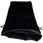 Black Velvet Dice Bag with Black Satin Lining 6x8